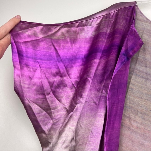 Carmen Molina Silk Printed Pink Open Kimono Robe - Picture 4 of 6